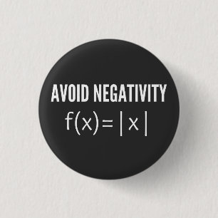 avoid negativity math equation ronde button 3,2 cm