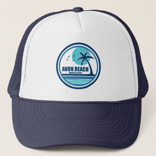 Avon Beach North Carolina Palm Tree Vogels Trucker Pet (Voorkant)