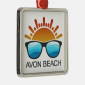 Avon Beach North Carolina Zonnebril Metalen Ornament (Rechts)