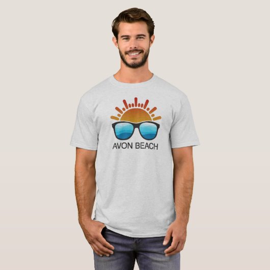 Avon Beach North Carolina Zonnebril T-shirt (Voorkant volledig)