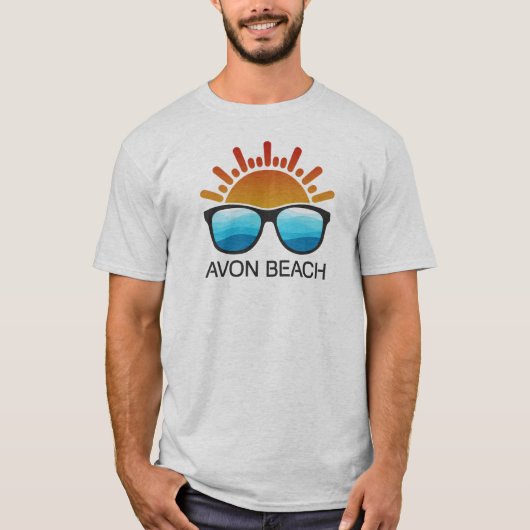 Avon Beach North Carolina Zonnebril T-shirt (Voorkant)