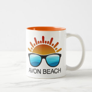 Avon Beach North Carolina Zonnebril Tweekleurige Koffiemok
