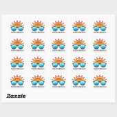 Avon Beach North Carolina Zonnebril Vierkante Sticker (Vel)