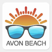 Avon Beach North Carolina Zonnebril Vierkante Sticker (Voorkant)