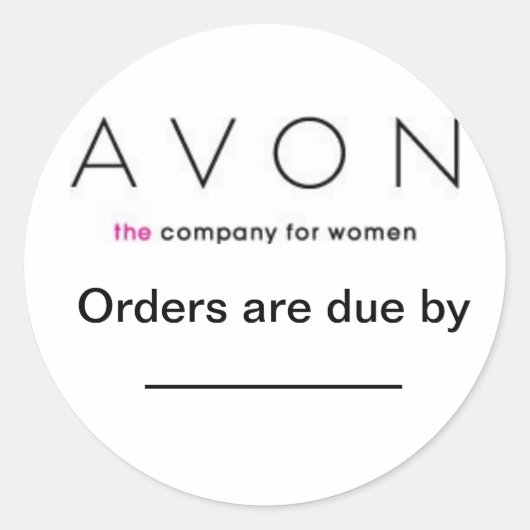 Avon-bestellabels Ronde Sticker (Voorkant)