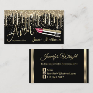 Avon-Black en Gold Drip Visitekaartje