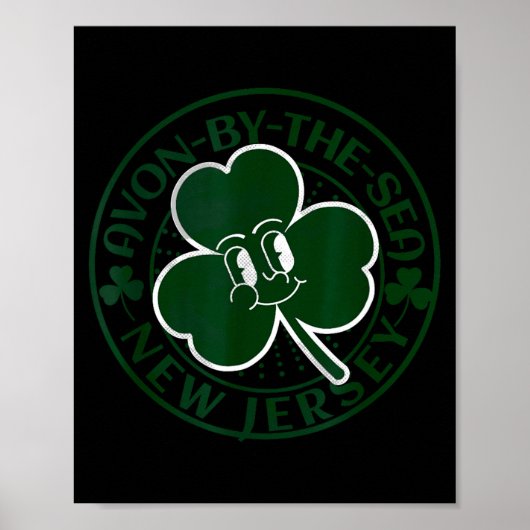 Avon-by-the-sea New Jersey Irish Shamrock Nj Retro Poster (Voorkant)