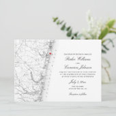 Avon-by-the-zee NJ Kaart Elegant Zwart Wit Huwelij (Staand voorkant)