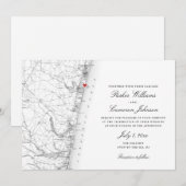 Avon-by-the-zee NJ Kaart Elegant Zwart Wit Huwelij (Voorkant / Achterkant)