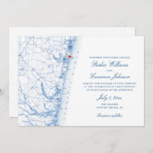 Avon-by-the-zee NJ Kaart Elegante Navy Blue Weddin (Voorkant / Achterkant)