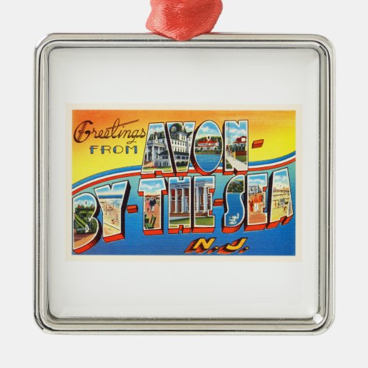 Avon door het Zee New Jersey NJ  Briefkaart - Metalen Ornament (Voorkant)