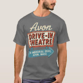 Avon Drive-In Theatre Retro Massachusetts Drive-In T-shirt (Voorkant)