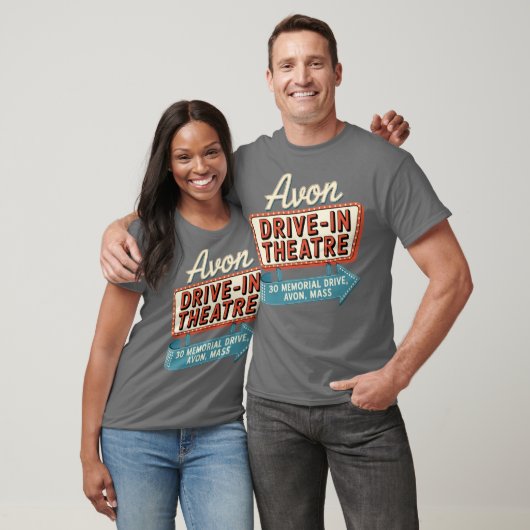 Avon Drive-In Theatre Retro Massachusetts Drive-In T-shirt (Unisex)