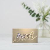 Avon gepersonaliseerd goud visitekaartje (Staand voorkant)