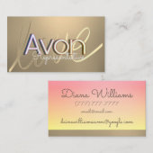 Avon gepersonaliseerd goud visitekaartje (Voorkant / Achterkant)