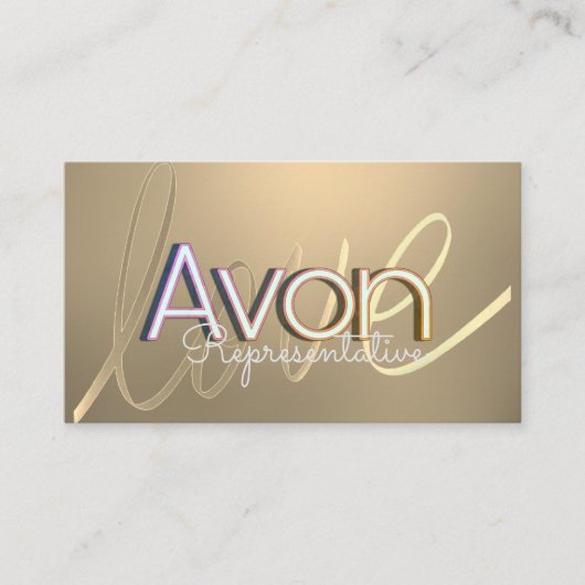 Avon gepersonaliseerd goud visitekaartje (Voorkant)