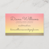 Avon gepersonaliseerde roze en gouden kant estheti visitekaartje (Achterkant)
