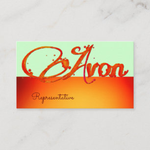 Avon gepersonaliseerde sinaasappel en rode estheti visitekaartje