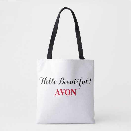 Avon "Hallo Prachtige" Tas met zwarte handvatten (Voorkant)