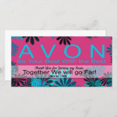 AVON Hartelijk dank voor uw deelname aan mijn team Bedankkaart (Voorkant / Achterkant)