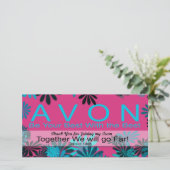 AVON Hartelijk dank voor uw deelname aan mijn team Bedankkaart (Staand voorkant)