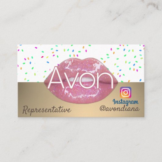 Avon Instagram logo gold and Silesthetic Busi Visitekaartje (Voorkant)