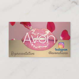 Avon Instagram logo roze en gouden esthetische roz Visitekaartje