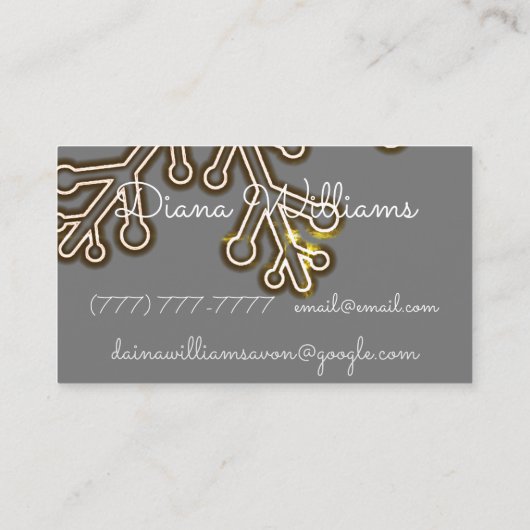 Avon Kerstmis gepersonaliseerde esthetiek Visitekaartje (Achterkant)