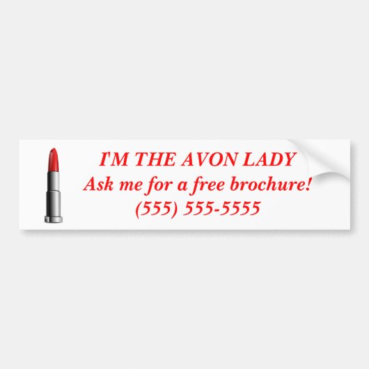 Avon Lady Bumpersticker - Aangepast (Voorkant)
