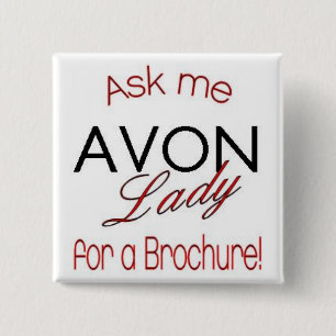 Avon Lady Pin Vierkante Button 5,1 Cm