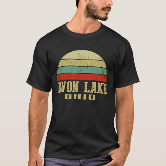 AVON LAKE OHIO  Retro Sunset T-shirt (Voorkant)