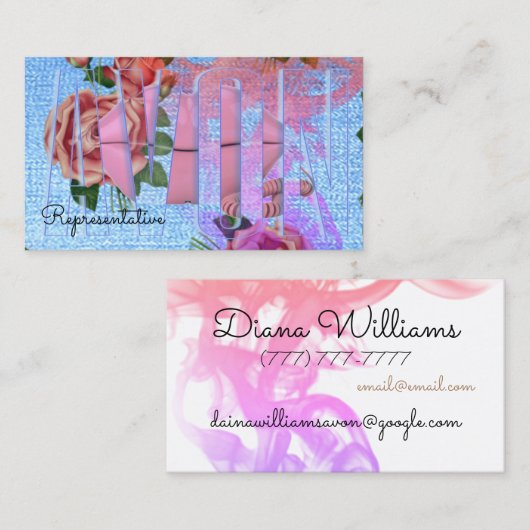 Avon lips telefoon gepersonaliseerd esthetisch visitekaartje (Voorkant / Achterkant)