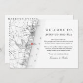 Avon NJ Kaart Zwart Wit Huwelijk Welkom Route (Voorkant / Achterkant)