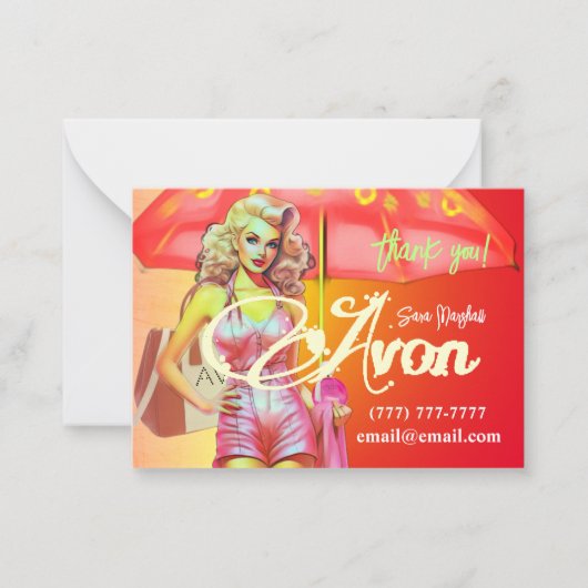 Avon Party Dank u Notitiekaartje (Voorkant)