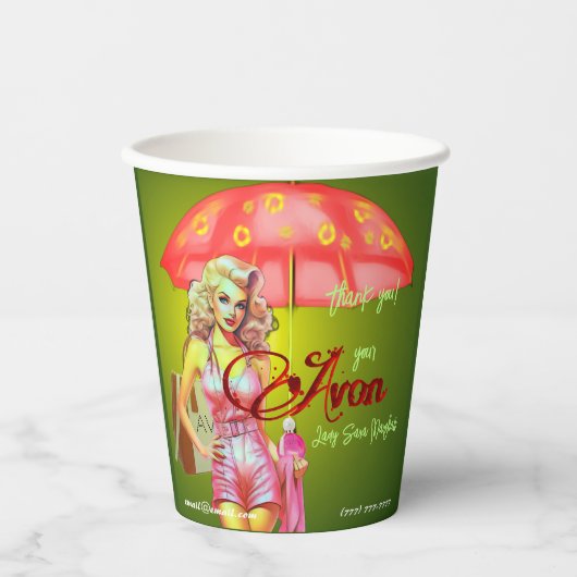Avon Party Dank u Papieren Bekers (Voorkant)