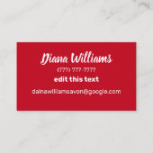 Avon Peppermint Snoep Feestdagen  Visitekaartje (Achterkant)