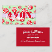 Avon Peppermint Snoep Feestdagen  Visitekaartje (Voorkant / Achterkant)
