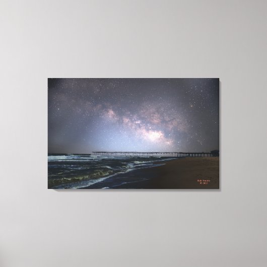 Avon Pier Milky Way Medium Canvas Print (Voorkant)
