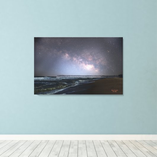 Avon Pier Milky Way Medium Canvas Print (Insitu (Houten vloer))