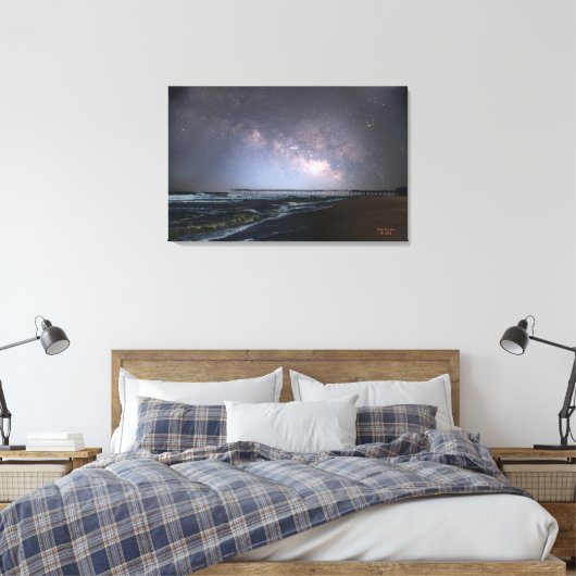 Avon Pier Milky Way Medium Canvas Print (Insitu (Slaapkamer))