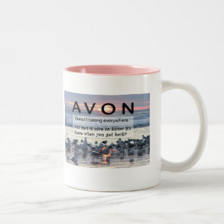 AVON Pink Ringed Coffee Mok