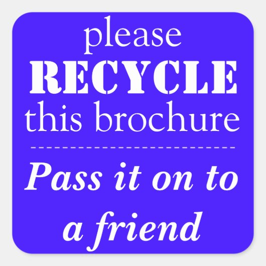 AVON - RECYCLEN u deze brochure Stickers (Voorkant)