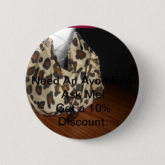 Avon rep-knoopbadge ronde button 5,7 cm (Voorkant)