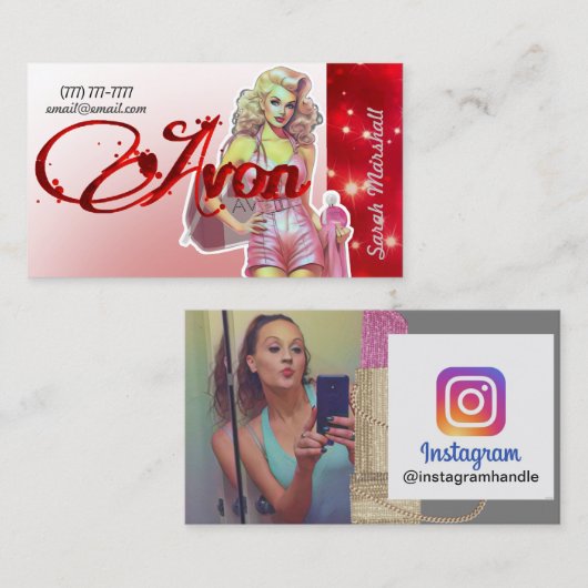 Avon Representative Instagram Visitekaartje (Voorkant / Achterkant)