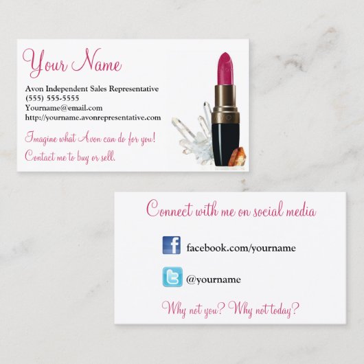 Avon, Sociale Witte Media, Visitekaartje (Voorkant / Achterkant)