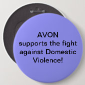 Avon steunt de strijd tegen huiselijk geweld ronde button 6,0 cm (Voorkant /achterkant)