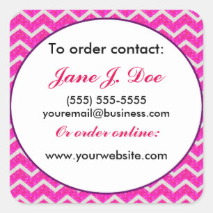 Avon Verkoopbrochure Stickers, roze Chevron Vierkante Sticker