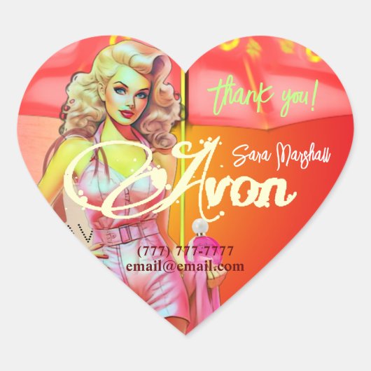 Avon vertegenwoordiger Dank u Hart Sticker (Voorkant)