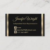 Avon Vertegenwoordiger - Zwart en Goud Drip Visitekaartje (Achterkant)