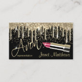 Avon Vertegenwoordiger - Zwart en Goud Drip Visitekaartje (Voorkant)